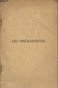 Etudes socialistes n°21 - Les Prémarxistes