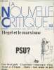 La Nouvelle Critique n°33 (214) avril 1970 - Une enquête de la N.C. - Lénine, notre contemporain - P.S.U. ? - Hegel et le marxisme - Situation des ...