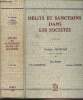 Délits et sanctions dans les sociétés - 2e édition. Touffait Adolphe