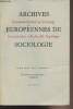 Archives européennes de sociologie/European Journal of Sociology/Europäisches Archiv für Soziologie - Tome XIII 1972 n°1 : Maguerite Dupire : ...
