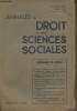Annales du droit et des sciences sociales - 2e année 1934, n°2-3 -Réforme de l'état - Introduction par Roger Bonnard - Tentative de réforme au XIVe ...