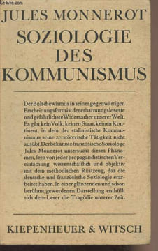 Soziologie des kommunismus. Monnerot Jules
