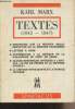 Textes (1842-1847) - Cahiers mensuels Spartacus Avril mai 1970 2e série - n°33 - Remarques sur la récente règlementation de la censure prussienne - ...