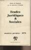 Etudes juridiques & sociales - Numéro premier - 1978 : Avant-propos par Pierrette Rongère - Les forces politiques et le choix du mode de scrutin pour ...