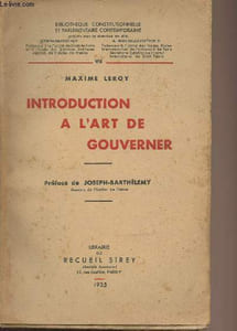 "Introduction à l'art de gouverner - ""Bibliothèque constitutionnelle et parlementaire contemporaine"" - VII"
