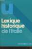 "Lexique historique de l'Italie XVe-XXe siècle - ""Lexiques U""". Collectif