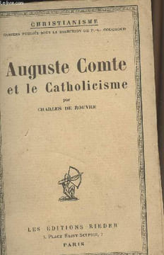 "Auguste Comte et le catholicisme - ""Christianisme"" n°25". De Rouvre Charles