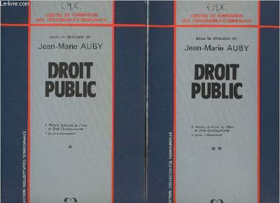 "Droit public - En 2 tomes - Collection ""Collectivités territoriales"" - Centre National de la Fonction Publique Territoriale"