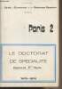 Le doctorat de spécialité, Doctorat 3e cycle - 1973-1974 - Université de droit, d'économie et de sciences sociales de Paris, Paris 2. Collectif