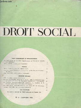 Droit Social - n°1 janvier 1966 - Droit économique et professionnel : Luc Bourcier de Carbon, Considérations sur l'évolution actuelle du capitalisme - ...