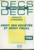DECS/DECF épreuve n°6 - Annales corrigées - Droit des sociétés et droit fiscal - 1988. Mailler J./Pousson A.