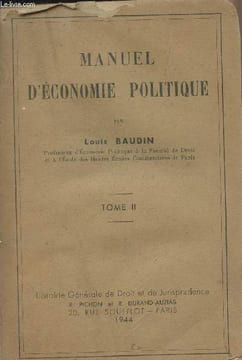 Manuel d'économie politique - Tome II. Baudin Louis