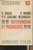 Referendum et plébiscite - Dossiers U² n°96. Duval H./Mindu P./Leblanc-Dechoisay P.-Y.
