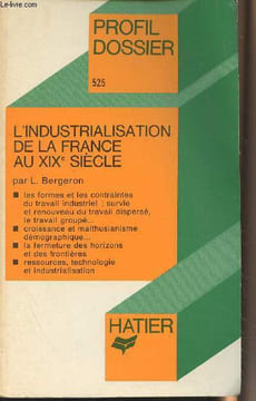 "L'industrialisation de la France au XIXe siècle - ""Profil dossier"" n°525". Bergeron L.
