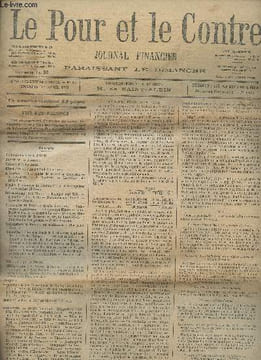 Le Pour et le Contre, journal financier - 48e année, n°15 - Dimanche 12 avril 1931 - Avec supplément - La loi de finances de 1931-32 - Revue de la ...