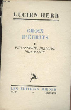 Choix d'écrits - II. Philosophie, histoire, philologie. Herr Lucien