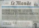 Le Monde n°22915 74e année - Vendredi 14 septembre 2018 - Guerre d'Algérie : le geste historique d'Emmanuel Macron - Maurice Audin, un crime français ...