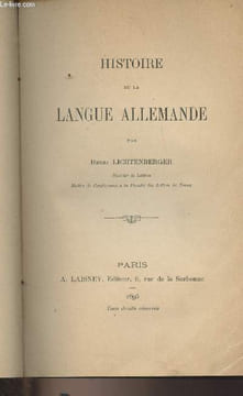 Histoire de la langue allemande. Lichtenberger Henri