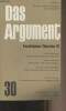 "Das argument n°30 - 6. Jahrgang 1964 Heft 3 6. Auflage mai 1973 - Faschismus-Theorien (I) - Walter Benjamin : Theorien des deutschen Faschismus - ...