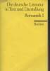 Die deutche Literatur in Text und Darstellung - Romantik I - Band 8. Schmitt Hans-Jürgen/Best Otto F.