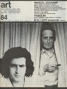 "Art Press n°84 Sept. 84 - La religion sexuelle de Marcel Duchamp - Ainsi font, font, font - ""In absentia (M.D.)"" de Regina Silveira - Enzo Cucchi ...