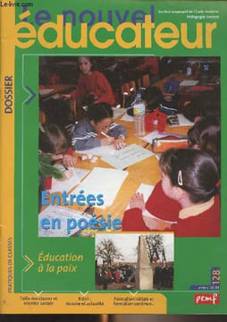 Le nouvel éducateur n°128 Avril 2001 - Droits de l'enfant. Liberté-autorité - EGM ou clonage ? - Entrées en poésie - Demander la permission - Tempête ...