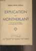 Explication de Montherlant - Série Essais, collection 1937 N°41, 20 septembre. Ventura Garcia Calderon