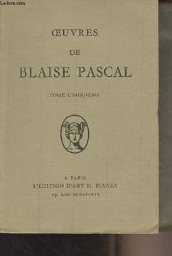 Oeuvres de Blaise Pascal - Tome 5. Pascal Blaise