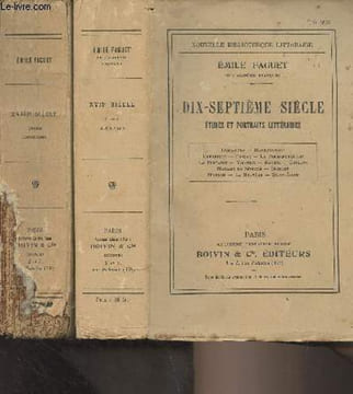 Lot de 2 livres : Dix-septième siècle et dix-huitième siècle - Etudes littéraires - Nouvelle bibliothèque littéraire. Faguet Emile