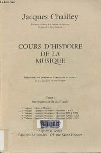 Cours d'histoire de la musique - Tome 1 : Des origines à la fin du 17e siècle - Volume 2 : Exemple musicaux, chapitre I à XII