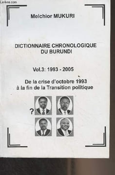 Dictionnaire chronologique du Burundi - vol. 3 : 1993-2005 - De la crise d'octobre 1993 à la fin de la Transition politique. Mukuri Melchior
