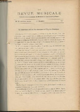 "La Revue Musicale - 11e année - N°23, 1er déc. 1911 - Le nouveau cahier des charges de l'opéra-comique - Actes officiels - Publications récentes : ...