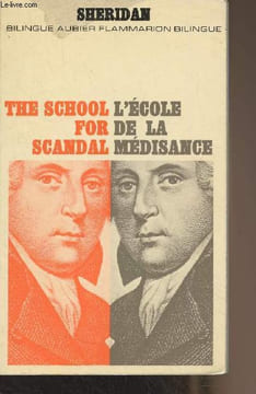 "L'école de la médisance/The School for Scandal - ""Bilingue Aubier Flammarion"" n°20". Sheridan