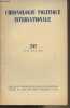 Chronologie Politique Internationale - n°26 (1er-31 juillet 1938). Collectif