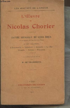 "L'oeuvre de Nicolas Chorier - Satyre sotadique de Luisa Sigea, sur les Arcanes de l'amour et de Vénus en sept dialogues : L'escarmouche, Tribadicon, ...