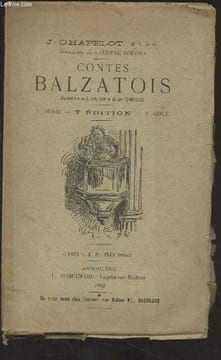 Contes Balzatois - 3e série, 7e édition. Chapelot J.