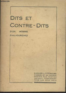 Cahier Littéraire d'essais et de critique - N°2 Mars 1932 - Dits et contre-dits d'un homme d'aujourd'hui