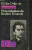 "Présentation de Sacher Masoch - ""10/18"" n°571-572". Deleuze Gilles