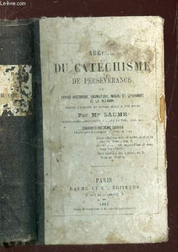 ABREGE DU CATECHISME DE PERSEVERANCE ou EXPOSE HISTORIQUE, DOGMATIQUE, MORAL ET LITURGIQUE DE LA RELIGION depuis l'origine du monde jusqu'a nos ...