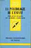 "LA PSYCHOLOGIE DE L'ENFANT / N°369 DE LA COLLECTION ""QUE SAIS-JE?"".". PIAGET JEAN / INHELDER BARBEL
