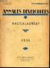 BACCALAUREAT - ANNALES DEVELOPPEES - NOV-DEC 1936.. COLLECTIF