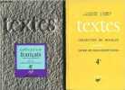 TEXTES - CLASSE DE 4e / 2 VOLUMES : LIVRE + LIVRE DE DOCUMENTATION / COLLECTION DE FRANCAIS.. LANGLOIS P. / MAREUIL A. / ROUSSELON C. / SERBAT