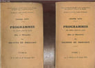 PROGRAMMES DES COURSES PLATES AU GALOP (PLAT ET OBSTACLES) DES SOCIETES DE PROVINCE - EN DEUX TOMES - TOMES 1 + 2 - ANNEE 1970.. COLLECTIF