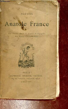 Poésies de Anatole France - les poèmes dorés - idylles et légendes - les noces corinthiennes - Collection petite bibliothèque littéraire.. France ...
