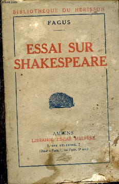 Essai sur Shakespeare - Collection bibliothèque du hérisson.. Fagus