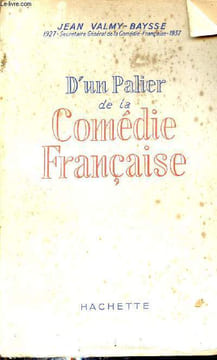 D'un palier de la comédie française.. Valmy-Baysse Jean