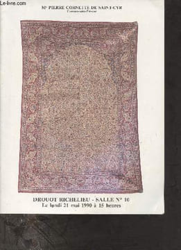 Catalogue de ventes aux enchères - Rare ensemble de tapis anciens de la presse et du caucase - Drouot Richelieu salle n°10 lundi 21 mai 1990 à 15h.. ...