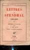 Le livre du divan - Lettres à Stendhal 1803-1806 - Tome 2.. V.Del Litto