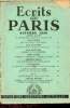 Ecrits de Paris octobre 1950 - Le mythe de la sécurité collective - les travaux et les jours - journal d'un voyage en Italie (2) - comment l'on ...