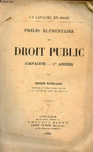 Précis élémentaire de droit public (capacité - 1re année) - La capacité en droit.
